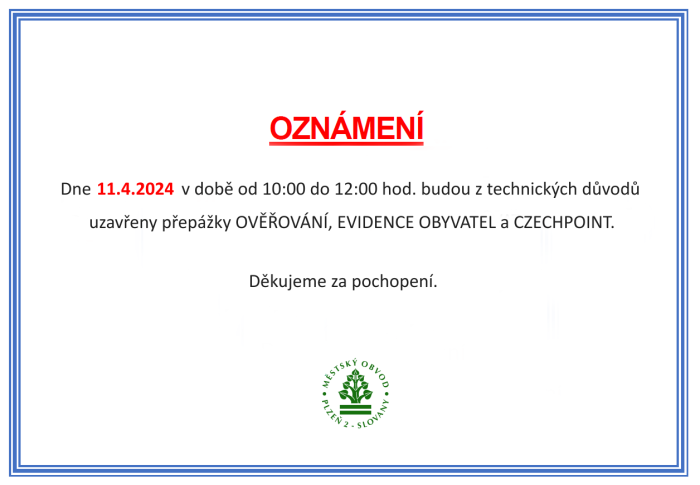 oznámení 11.4.2024